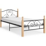 vidaXL - Bedframe - metaal - zwart - 100x200 - cm