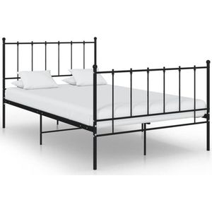 vidaXL - Bedframe - metaal - zwart - 120x200 - cm