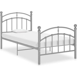 VidaXL Bedframe Metaal Grijs 100x200 cm