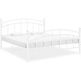 vidaXL - Bedframe - metaal - wit - 180x200 - cm