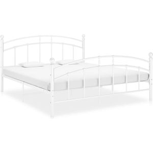 vidaXL Bedframe metaal wit 180x200 cm