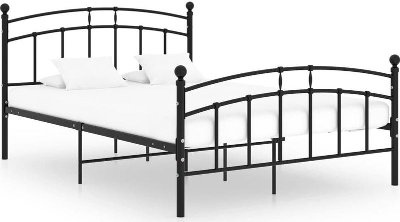 vidaXL - Bedframe - metaal - zwart - 200x200 - cm