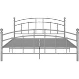 vidaXL - Bedframe - metaal - grijs - 200x200 - cm