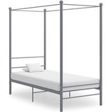 vidaXL Hemelbedframe metaal grijs 90x200 cm