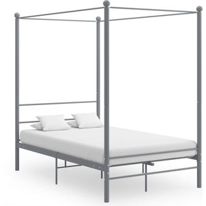 vidaXL Himmelbett Grau Metall 120x200 cm