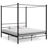 vidaXL Hemelbedframe metaal zwart 180x200 cm