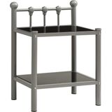 Vidaxl - Nachttisch Grau und Schwarz 45x34,5x60,5 cm Metall und Glas