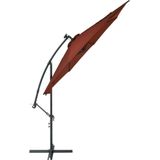 VidaXL Zweefparasol met LED-verlichting en stalen paal - Terracotta