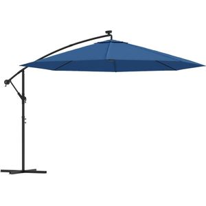 Vidaxl zweefparasol met led-verlichting 350 cm azuurblauw