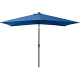 Sonnenschirm mit LEDs und Stahl-Mast Azurblau 2x3 m vidaXL