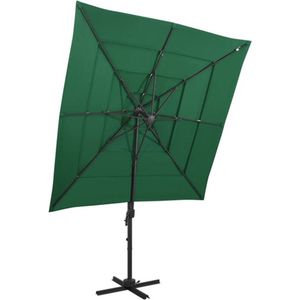 vidaXL-Parasol-4-laags-met-aluminium-paal-250x250-cm-groen