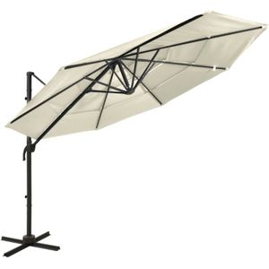 VidaXL Parasol 4-Laags Aluminium Paal 3x3m Zandkleurig