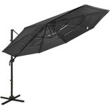 Sonnenschirm mit Aluminium-Mast 4-lagig Anthrazit 3x3 m vidaXL