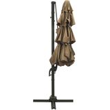 vidaXL Sonnenschirm mit Aluminium-Mast 4-lagig Taupe 3x3 m