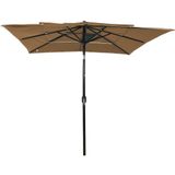 vidaXL Parasol 3-laags met aluminium paal 2,5x2,5 m taupe