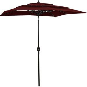 VidaXL-Parasol-3-laags-met-aluminium-paal-2x2-m-bordeauxrood