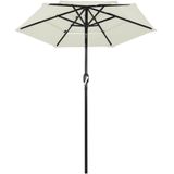 vidaXL Parasol 3-laags met aluminium paal 2 m zandkleurig