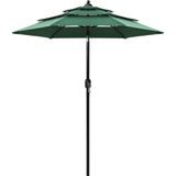 vidaXL-Parasol-3-laags-met-aluminium-paal-2-m-groen