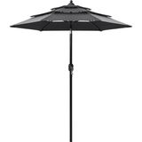 vidaXL Parasol 3-laags met aluminium paal 2 m antracietkleurig