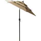 vidaXL Parasol 3-laags met aluminium paal 2 m taupe