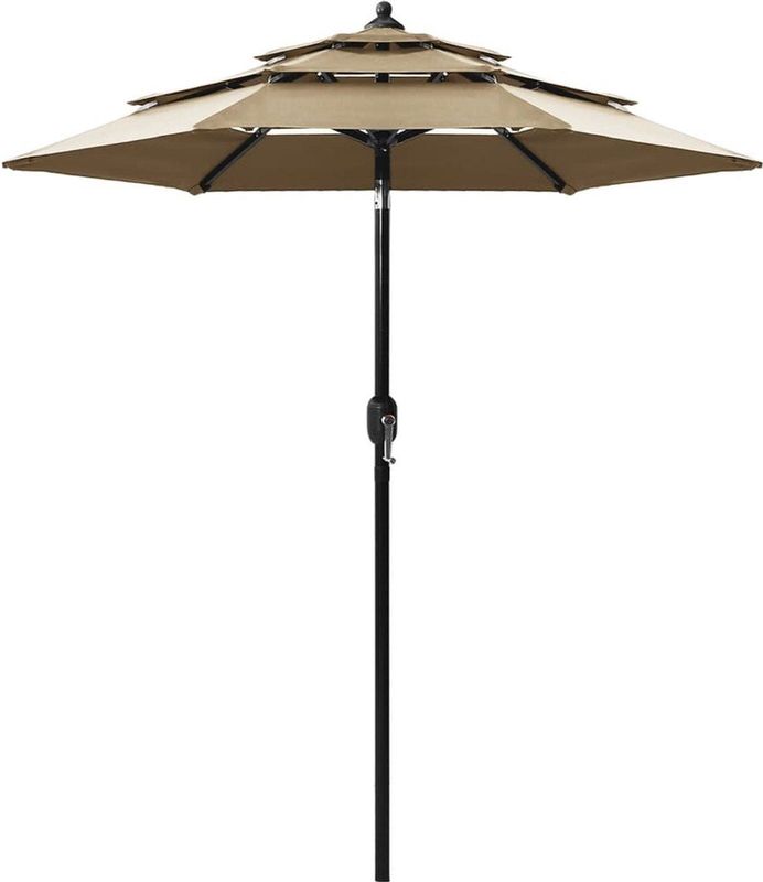 Sonnenschirm mit Aluminium-Mast 3-lagig Taupe 2 m Vidaxl