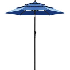 vidaXL Parasol 3-laags met aluminium paal 2 m azuurblauw