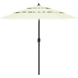 vidaXL Parasol 3-laags met aluminium paal 2,5 m zandkleurig