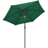 vidaXL-Parasol-3-laags-met-aluminium-paal-2,5-m-groen