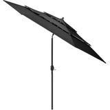 VidaXL-Parasol-3-laags-met-aluminium-paal-3-m-antracietkleurig