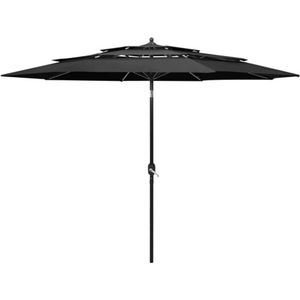 VidaXL-Parasol-3-laags-met-aluminium-paal-3-m-antracietkleurig