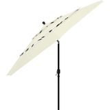 Sonnenschirm mit Aluminium-Mast 3-lagig Sandfarbe 3,5 m Vidaxl