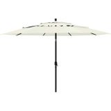 vidaXL Parasol 3-laags met aluminium paal 3,5 m zandkleurig