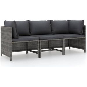 vidaXL-Tuinbank-3-zits-met-kussens-poly-rattan-grijs