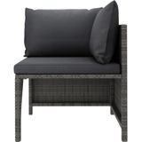 VidaXL 4-Delige Loungeset met Kussens - Poly Rattan Grijs