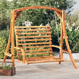 Schaukelbank Bugholz Massiv mit Teak-Finish 126x63x92 cm Vidaxl