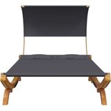 vidaXL Loungebed met luifel 165x203x126 cm gebogen hout antracietkleur