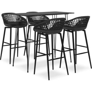 vidaXL 5-tlg. Bar-Set Schwarz