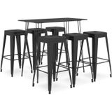 Vidaxl - 7-tlg. Bar-Set Schwarz