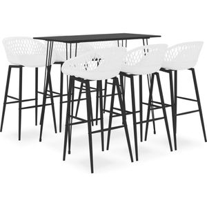 vidaXL 7-tlg. Bar-Set Schwarz und Weiß