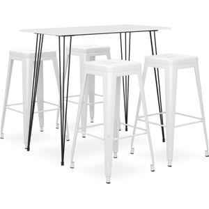 vidaXL - 5-delige - Barset - wit