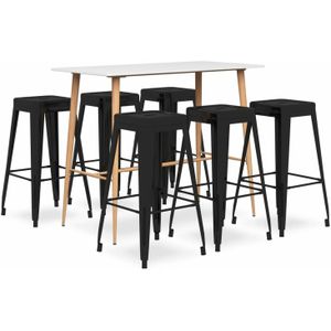 vidaXL-7-delige-Barset-wit-en-zwart