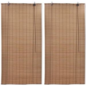 vidaXL - Rolgordijnen - 2 - st - 100x160 - cm - bamboe - bruin