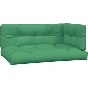 VidaXL Palletkussens 3 st. Stof Groen - Comfortabele en Stijlvolle Palletkussens