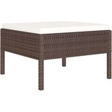 vidaXL 6-delige Loungeset met kussens poly rattan bruin