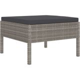 VidaXL 10-delige Loungeset met Kussens - Poly Rattan Grijs
