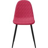 VidaXL Eetkamerstoelen 2 st. Fluweel Wijnrood