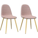 VidaXL Eetkamerstoelen 2 st. Fluweel Roze