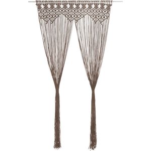 vidaXL Gordijn macramé 140x240 cm katoen taupe