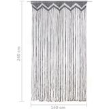 vidaXL Gordijn Macramé - Antraciet - Katoen 80% - Polyester 20%