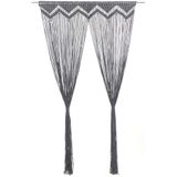 vidaXL Gordijn Macramé - Antraciet - Katoen 80% - Polyester 20%